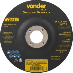Disco de desbaste para metal 115 x 6,4 x 22,23 mm - VDA64