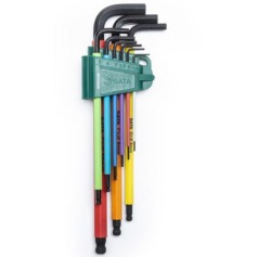 Jogo de chave allen abaulada longa 1,5 a 10 mm colorida 9 pe�as - ST09101CHBSJ