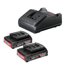 Carregador de baterias 18 Volts + 2 baterias l�tio 18V 2.0Ah - STARTER KIT