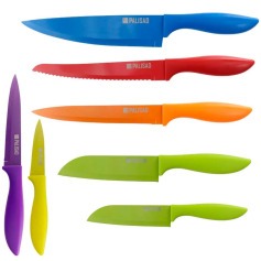 Jogo de facas coloridas inox para cozinha 7 pe�as - 7914255