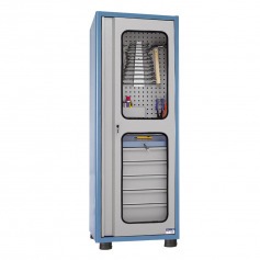 Arm�rio com 5 gavetas chapa perfurada e porta em vidro - AM-41