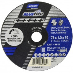 Disco de corte para metal e inox 3 x 3/64 x 25/64