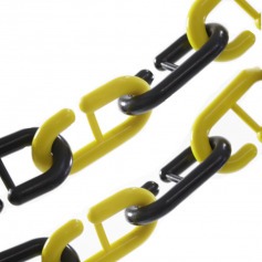 Corrente pl�stica de 9 mm pacote com 2 metros amarela e preta