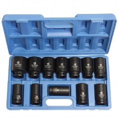 Jogo de soquete de impacto sextavado 17 a 38 mm encaixe 3/4