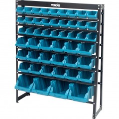 Estante met�lica com 49 gavetas azuis n�3 / n�5 / n�7