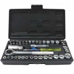 Jogo de soquete sextavado encaixe 1/4 e 3/8