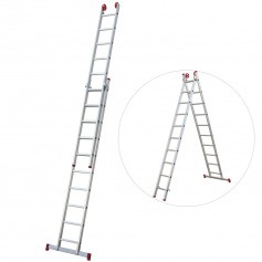 Escada de alum�nio extens�vel 2,96 x 4,86 m 2 x 10 degraus - ESC0619