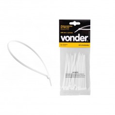 Abra�adeira de nylon 100 x 2,5mm branca com 20 pe�as