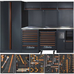 Arm�rio Mobili�rio para oficina tampo inox com kit 268 ferramentas - C45PRO 2.0X