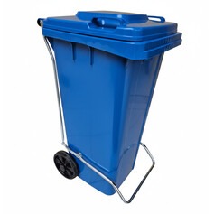 Lixeira pl�stica 120 litros com pedal e rodas