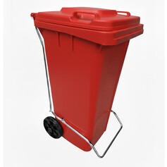 Lixeira pl�stica 120 litros com pedal e rodas