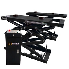 Elevador automotivo hidr�ulico pantogr�fico 3,5 T de embutir monof�sico preto - REPEI35