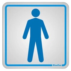 Placa sinalizadora de alumínio Sanitário Masculino - 120AC Placa sinalizadora de alumínio Sanitário Masculino - 120AC