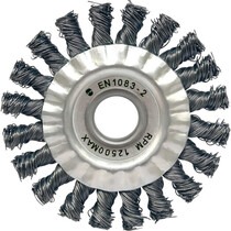 Escova de a�o inox circular torcida 114,3 x 12,7 mm com furo