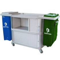Carro funcional extra 2 bolsas azul e verde com porta