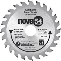 Disco de serra para madeira 110 x 20 mm 24 dentes