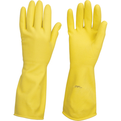 Luva de l�tex antiderrapante com forro amarela M