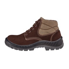 Botina em couro nubuck com carda�o marrom -Trekking 