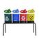 Kit com 4 lixeiras de 14L para coleta seletiva tampa meia lua