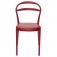 Cadeira com encosto vazado em polipropileno e fibra de vidro vermelho - Sissi 