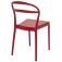 Cadeira com encosto vazado em polipropileno e fibra de vidro vermelho - Sissi 