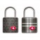 Cadeado 35 mm com chave TSA preto-misto 2 pe�as - Twinpack 