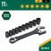 Jogo de soquete 10 a 19 mm com chave catraca/ajust�vel - Vortex X6
