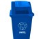 Cesto coletor de lixo 60L com tampa com adesivo - CC61AZ