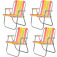 Kit 4 Cadeiras de praia varanda alta em alum�nio - CAD0047