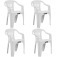 Kit 4 cadeiras pl�sticas com bra�os - Tabuba