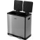 Lixeira dupla inox retangular 30L com pedal