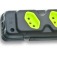 Tomada em barra para extens�o com 3 tomadas 2P+T 20A preto/verde - Robust