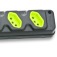 Tomada em barra para extens�o com 4 tomadas 2P+T 20A preto/verde - Robust