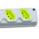Tomada em barra para extens�o com 4 tomadas 2P+T 20A cinza/verde - Robust