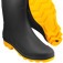 Bota de PVC preta com solado amarelo cano m�dio sem forro