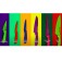 Jogo de facas coloridas inox para cozinha 6 pe�as - 7914155