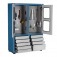 Arm�rio para ferramentas com 3 prateleiras 9 gavetas e portas de vidro - AM-69