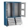 Arm�rio para ferramentas com 3 prateleiras 9 gavetas e portas de vidro - AM-69