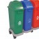 Kit com 4 lixeiras de 50 L para coleta seletiva tampa frontal