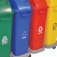 Kit com 4 lixeiras de 50 L para coleta seletiva tampa frontal