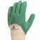 Luva de algod�o revestida em l�tex corrugado verde G - LA50009