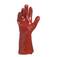 Luva de pvc lisa com forro de algod�o 35 cm vermelha GG