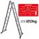 Escada multifuncional de alum�nio 4 x 4 com 16 degraus 11 em 1 - ESC0266RO